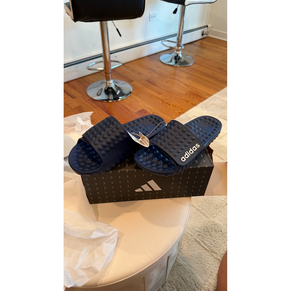 Adidas Adissage 360REC Navy Blue Massage‎ Slides Mens 9 Womens 10 Sandals NIB